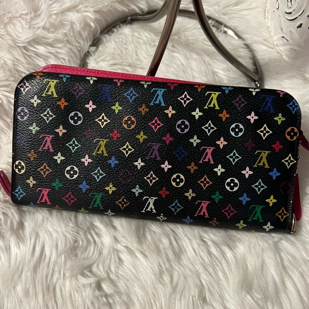 Authentic LOUIS VUITTON x Murakami Black Portefeuille Insolite Colorful​​ - Picture 2 of 9